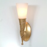 Aplica de perete INNOVAZIONE UNO, metal/sticla, auriu/alb, 10 x 30 x 15 cm