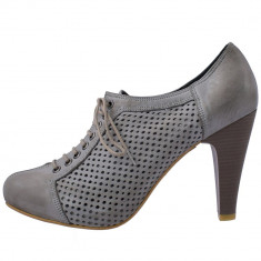 Pantofi dama, din piele naturala, marca Le Scarpe, 148-14, gri , marime: 39 foto