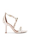Kurt Geiger London pantofi cu toc Mini Bow Eyelet Sandal culoarea bej, 4711944109