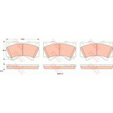 Set placute frana Trw GDB3524, parte montare : Punte fata