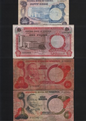 Set Nigeria 50 kobo + 1 pound + 2x1 + 5 + 10 + 20 naira foto
