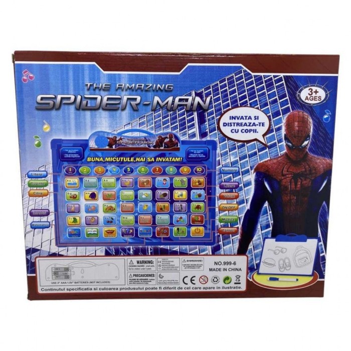 Tableta Educativa Spider-Man, Joc Interactiv de Invatare in Limba Romana, Stimulare Creativitate si
