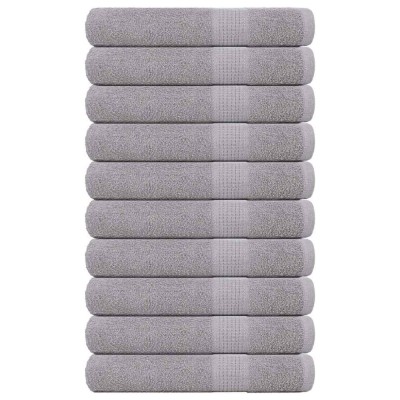 vidaXL Prosoape 10 buc Gri 100x200 cm 360 g/m&amp;sup2; 100% bumbac 136844 foto