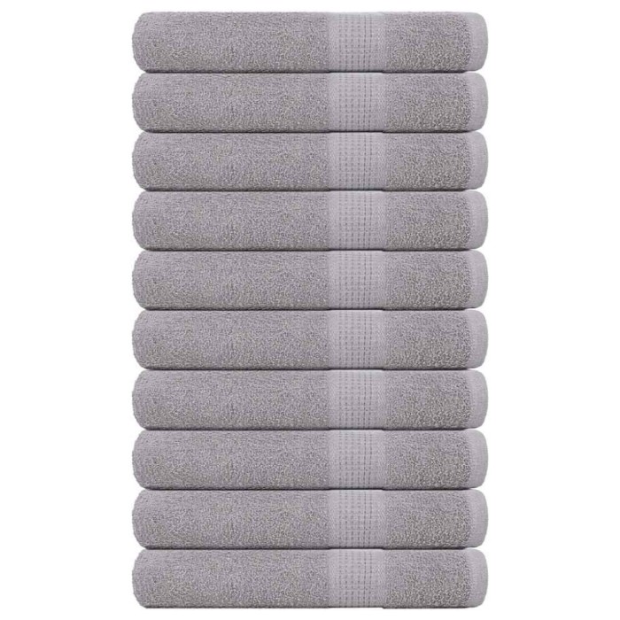 vidaXL Prosoape 10 buc Gri 100x200 cm 360 g/m&sup2; 100% bumbac 136844
