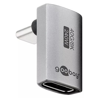 Adaptor USB-C mama - USB-C tata vertical 90 Thunderbolt3/4 Goobay 74442 foto