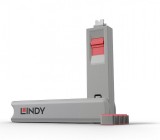 Set 4 bucati Port Blocker USB tip C/Thunderbolt 3 + cheie Roz, Lindy L40425