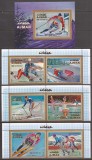 AJMAN 1971 SPORT J.O. DE IARNA ( serie dt. + colita ndt. cu supr.) MNH, Nestampilat