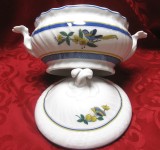 SUPIERA PORTELAN HUTSCHENREUTHER BAVARIA FORM DRESDEN MODEL ELYSEE DECOR CU FLORI FLUTURI SI PASARI EXOTICE