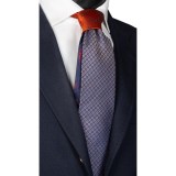 Cravată din mătase cu nod &icirc;n contrast N2329 - model unicat