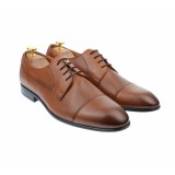 Cumpara ieftin OFERTA MARIMEA 41 -Pantofi barbati office, eleganti, cu siret, din piele naturala, maro coniac, L709CON