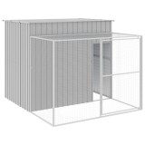 Cusca de caine &amp; tarc gri deschis 214x253x181cm otel galvanizat GartenMobel Dekor, vidaXL