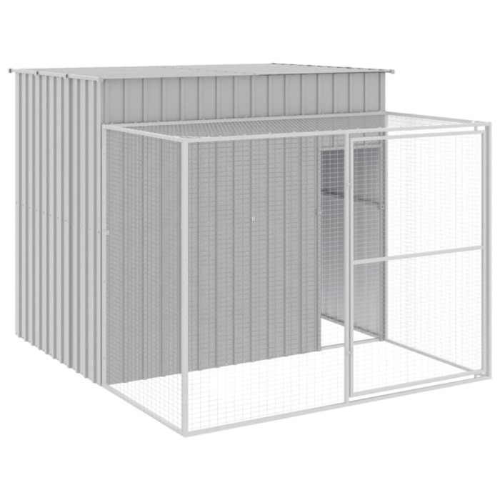 Cusca de caine &amp; tarc gri deschis 214x253x181cm otel galvanizat