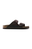 Birkenstock slapi de piele Arizona femei, culoarea maro, 452763