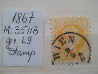 1867- Austria-Mi=35IIB-stamp-Mi=90$ foto