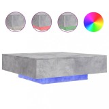 Cumpara ieftin Masuta de cafea cu lumini LED, gri beton, 100x100x31 cm