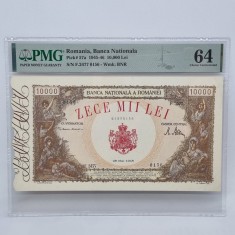BANCNOTA UNC 10000 LEI 1946 GRADATA PMG 64