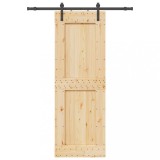 VidaXL Ușă glisantă cu set de feronerie 85x210 cm, lemn masiv de pin