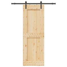 vidaXL Ușă glisantă cu set de feronerie 85x210 cm, lemn masiv de pin foto