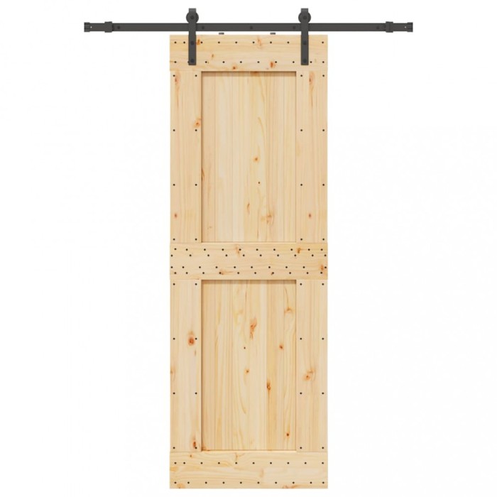 vidaXL Ușă glisantă cu set de feronerie 85x210 cm, lemn masiv de pin