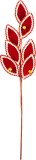 Crenguta decorativa de Craciun cu frunze rosii, 55 cm