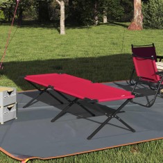 vidaXL Pat pliabil pentru camping Manual Roșu Tafeta Oxford