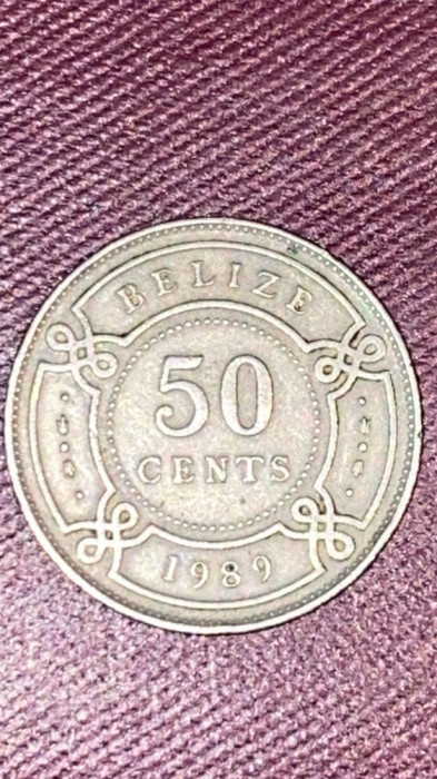 BELIZE MONEDA 50 CENTS 1989 / PRET...