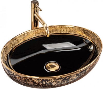 Lavoar pe blat Margot Gold / Black ceramic foto