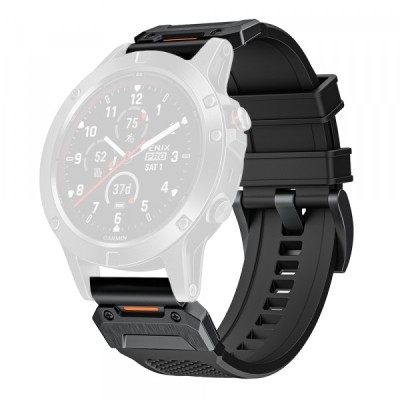 Curea Techsuit W068 pentru Garmin Watch Fenix / Forerunner Series, 22mm, Neagra foto