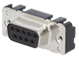 Conector D-Sub 9 pini soclu mamă drept THT UNC 4-40