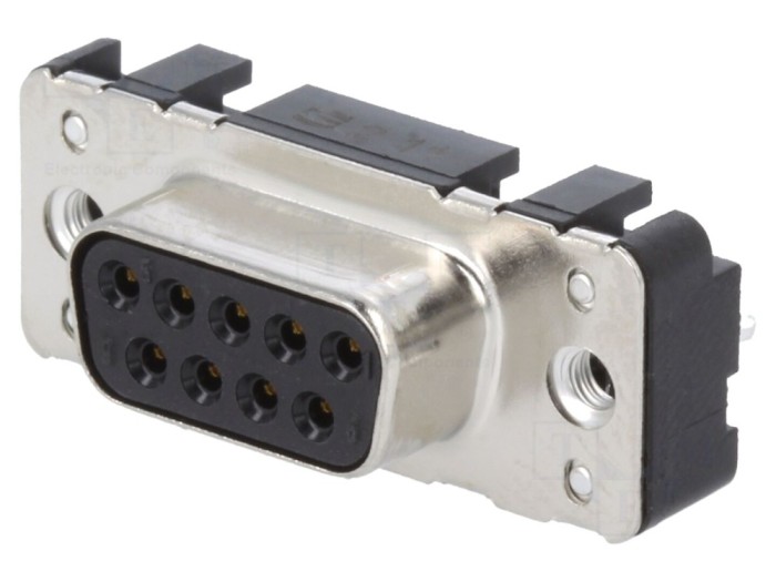 Conector D-Sub 9 pini mamă drept THT