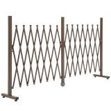 Outsunny Gard Extensibil Autoportant, Grilaj Flexibil din Oțel și Aluminiu, Pliabil, 52-405 cm, Maro &Icirc;nchis | Aosom Romania