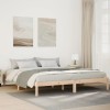 Cadru Pat 200x220 cm vidaXL, Lemn Masiv Pin, Maro, Suport Lamele, Pat Foarte Lung Fara Saltea