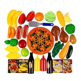 Set jucarii, Pizza, Hot Dog si accesorii din Plastic, set 50 piese, ATU-080620, Oem