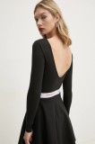Tommy Jeans rochie culoarea negru, mini, evazată, DW0DW19465
