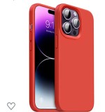 Huse silicon antisoc cu microfibra pentru Iphone 14 Pro Max Rosu