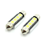 Set 2 becuri LED pentru plafoniera/numar inmatriculare Carguard, 3 W, 12 V, 72 lm, tip SMD, 39 mm, Alb xenon