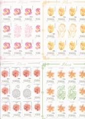 1998 Romania - Flora, 4 coli mici de 10 marci + 2 viniete LP 1466 b MINICOLI MNH