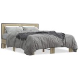 Cumpara ieftin Cadru de pat, stejar sonoma, 140x190cm, lemn prelucrat si metal