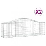 Cumpara ieftin Cosuri gabion arcuite 2 buc, 200x50x60/80 cm, fier galvanizat