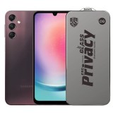 Folie de Protectie pentru Samsung Galaxy A24, TEO, Sticla Securizata ESD Antistatica, Super-X Privacy OG, Margini Negre, 0.30 mm, Transparent Inchis