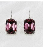 Cumpara ieftin Cercei Argint 925 , zRoyal Amethyst, cu Cristale Dreptunghiulare Violet, 9.94g