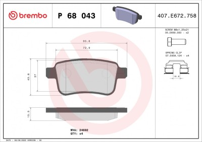 BREMBO P 68 043 PRIME LINE set placute frana,frana disc foto