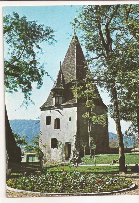 RF3 -Carte Postala- Sighisoara, Turnul Fierarilor, circulata 1973