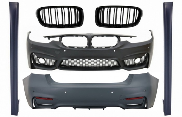 Body Kit BMW Seria 3 F30 Non LCI &amp; LCI (2011-2018) M3 Sport EVO Design cu Praguri Laterale si Grile Centrale Performance AutoTuning