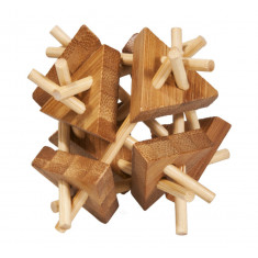 Joc logic IQ din lemn bambus Sticks&amp;amp;Triangles