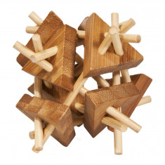 Joc logic IQ din lemn bambus Sticks&amp;Triangles