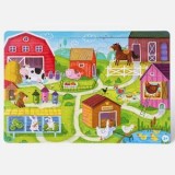 Puzzle Ferma cu Animale, 24 Piese, Multicolor, Carton, CMCLASS