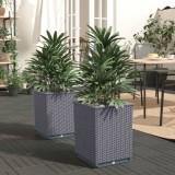 vidaXL Jardiniere, 2 buc., albastru gri, 30x30x37 cm, polipropilenă
