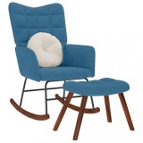 Scaun balansoar cu scaun catifea albastra GartenMobel Dekor, vidaXL