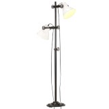 Lampa de podea cu 2 abajururi, alb, fonta, E27